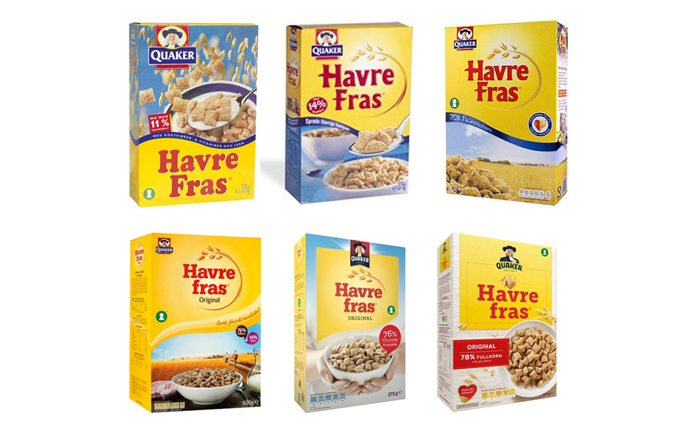 Havrefras förpackning genom tiderna